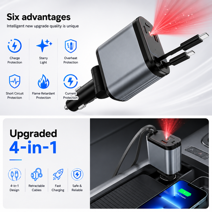 Starlit Sky Car Charger with Starlight Red Light