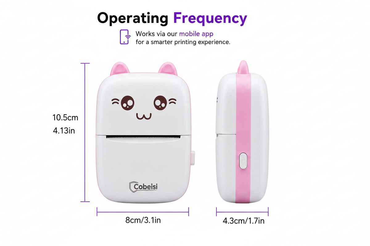 Mini Printer Pure White Background